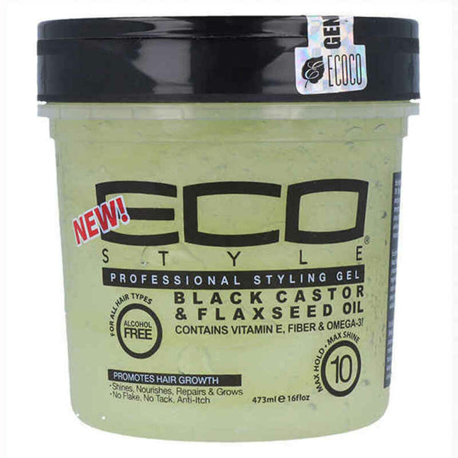 Eco Styler Black Castor & Flaxseed Oil Gel 473ml, 473 ml for Unisex