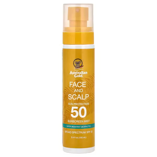 Australian Gold Face And Scalp Sun Protection Sunscreen Mist Spf 50 100ml/3.4oz Australian Gold