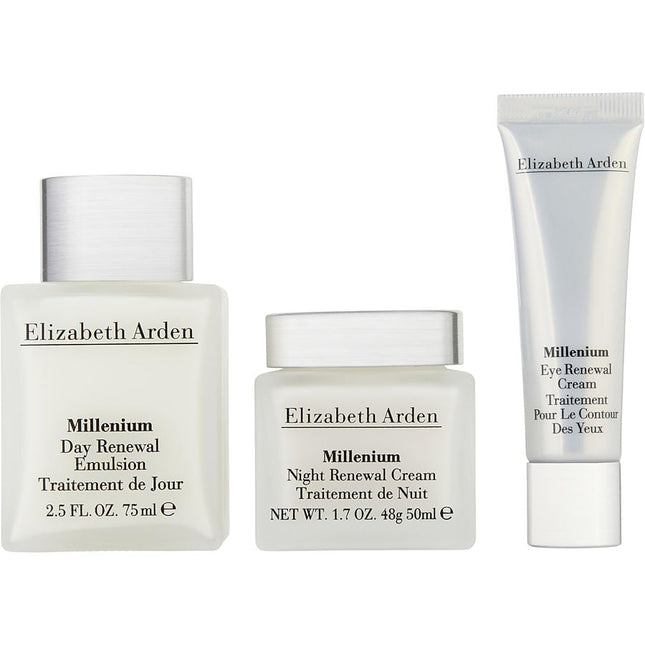 Elizabeth Arden Millenium Set: Day Renewal Emulsion 75ml + Night Cream 50ml Eye 15ml --3pcs