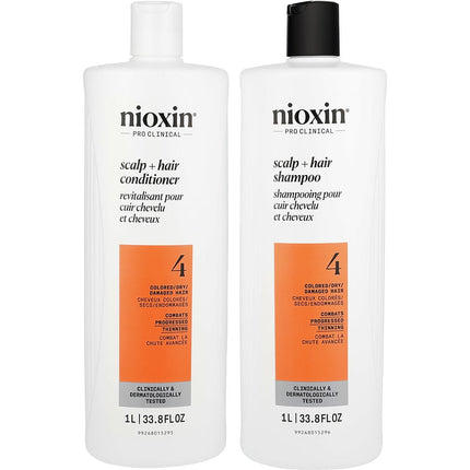 System 4 Scalp Therapy Conditioner And Cleanser Shampoo For Colored Hair With Progressed Thinning Liter Duo