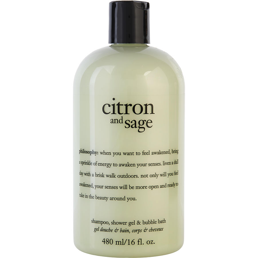 Philosophy Citron & Sage Shampoo, Shower Gel Bubble Bath 480ml/16oz