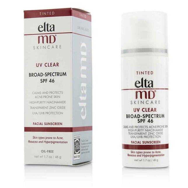 Eltamd Uv Clear Facial Sunscreen Spf 46 - For Skin Types Prone To Acne, Rosacea & Hyperpigmentation Oil Free Tinted 48g/1.7oz