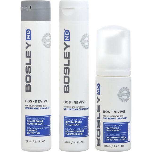 Bosley 3 Piece - Bos Revive Nourishing Shampoo For Non Color Treated Hair 150 ml & Volumizing Conditioner Thickening Treatment 100