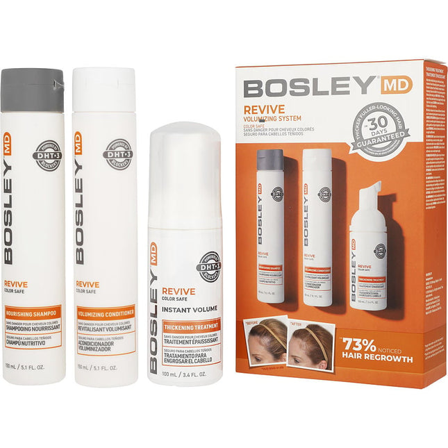 Bosley 3 Piece - Bos Revive Nourishing Shampoo For Color Treated Hair 150 ml & Volumizing Conditioner Thickening Treatment 100