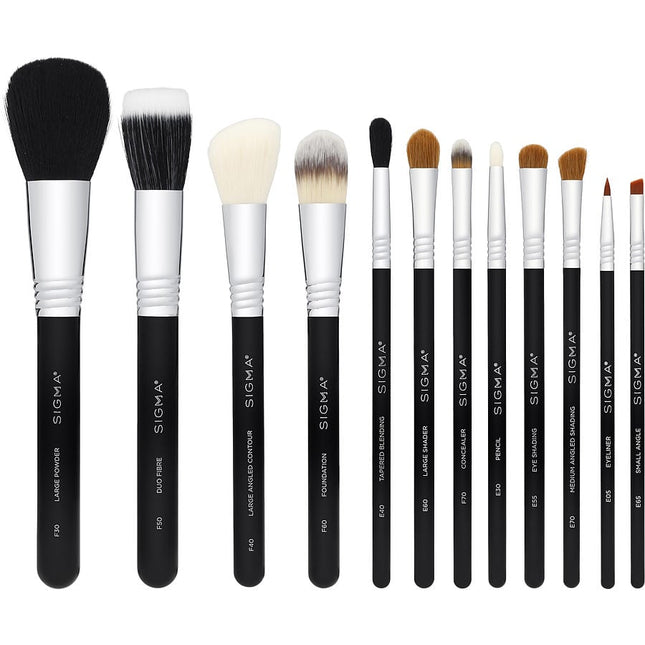 Sigma Beauty Essential Kit Professional Brush Collection - # Black  --12pcs By Sigma Beauty