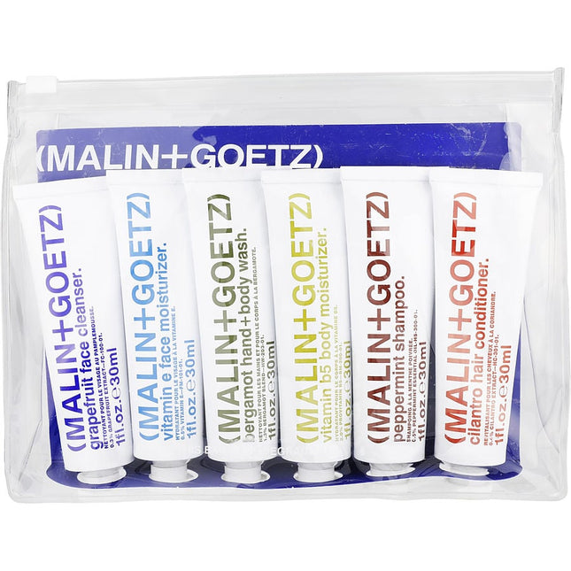 1oz. Essentials Kit: Graprfuit Cleanser+face Moisturizer+body Wash+body Moisturizer+shampoo+conditioner --6pcs Malin + Goetz