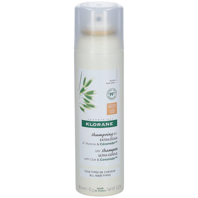 Klorane Extra Mild Oat Milk Dry Shampoo 250ml Spray - Brown/Dark Hair, 250 ml for Unisex
