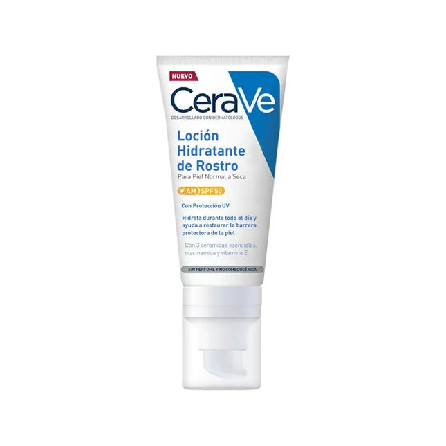 CeraVe AM Facial Moisturising Lotion SPF50 52ml - Normal to Dry Skin, 52 ml for Unisex