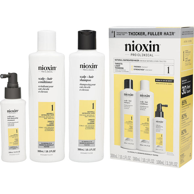 Nioxin Set-3 Piece Maintenance Kit System 1 With Cleanser 300 ml & Scalp Therapy Treatment 100