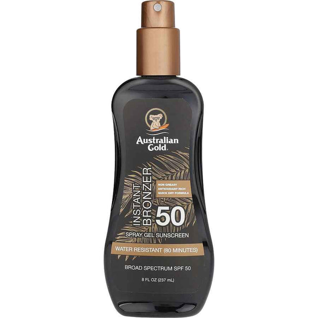 Australian Gold Spray Gel Sunscreen Broad Spectrum Spf 50 With Instant Bronzer 237ml/8oz