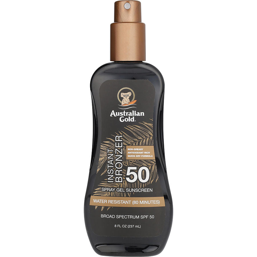 Australian Gold Spray Gel Sunscreen Broad Spectrum Spf 50 With Instant Bronzer 237ml/8oz