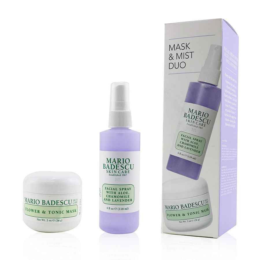 Mario Badescu Lavender Mask & Mist Duo Set: Flower Tonic 60 ml + Facial Spray With Aloe, Chamomile And 120ml --2pcs