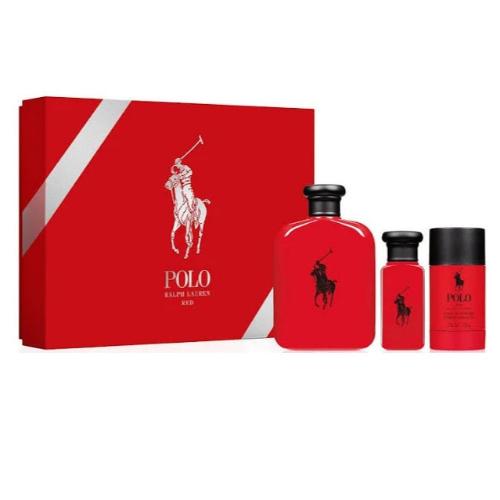 Ralph Lauren Polo Red Eau de Toilette 3 Piece Gift Set for Men