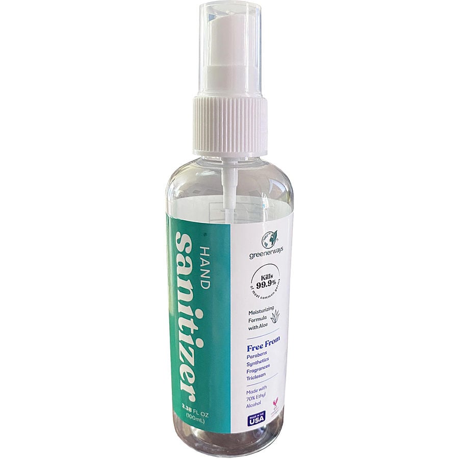 Greenerways Hand Sanitizing Spray 70% Alcohol Moisturizing Formula With Aloe 100 ml