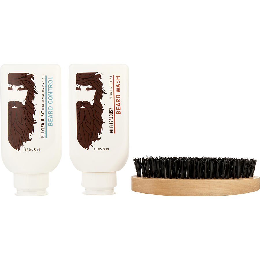 Billy Jealousy Beard Envy Refine The Rugged Set: Wash 90 ml & Control Extra-Firm Boar Bristle Brush