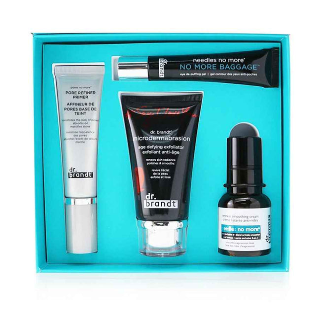 Dr. Brandt 25 Years Of Kit: Microdermabrasion 60g+ Wrinkle Smoothing Cream 15g+ Pore Refiner Primer 30ml+ No More Baggage 15g 4pcs