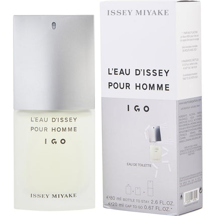 L'eau D'issey By Issey Miyake I Go Edt Spray 2.6 Oz (bottle) & Edt Travel Spray 0.67 Oz (cap)