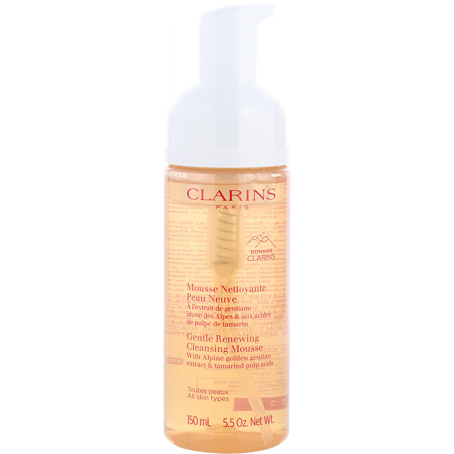 Clarins Gentle Renewing Cleansing Mousse With Alpine Golden Gentian Extract & Tamarind Pulp Acids All Skin Types 150ml/5.5oz