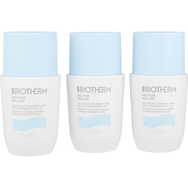 Set-deo Pure Trio Antiperspirant Roll-on ( Alcohol Free  )--3x75ml/2.53oz Biotherm