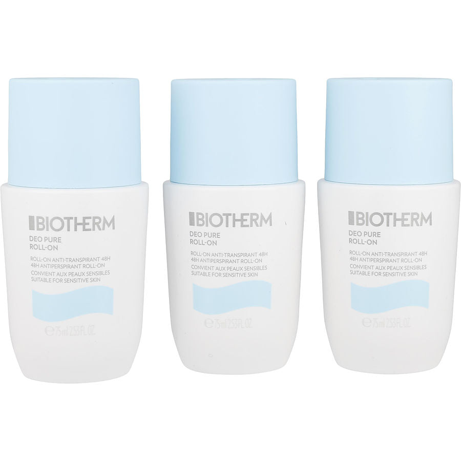 Set-deo Pure Trio Antiperspirant Roll-on ( Alcohol Free  )--3x75ml/2.53oz Biotherm