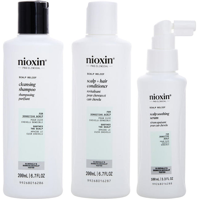 Scalp Relief 3 Piece Set (cleanser 6.7oz, Conditioner 6.7oz, Serum 3.3oz) Nioxin