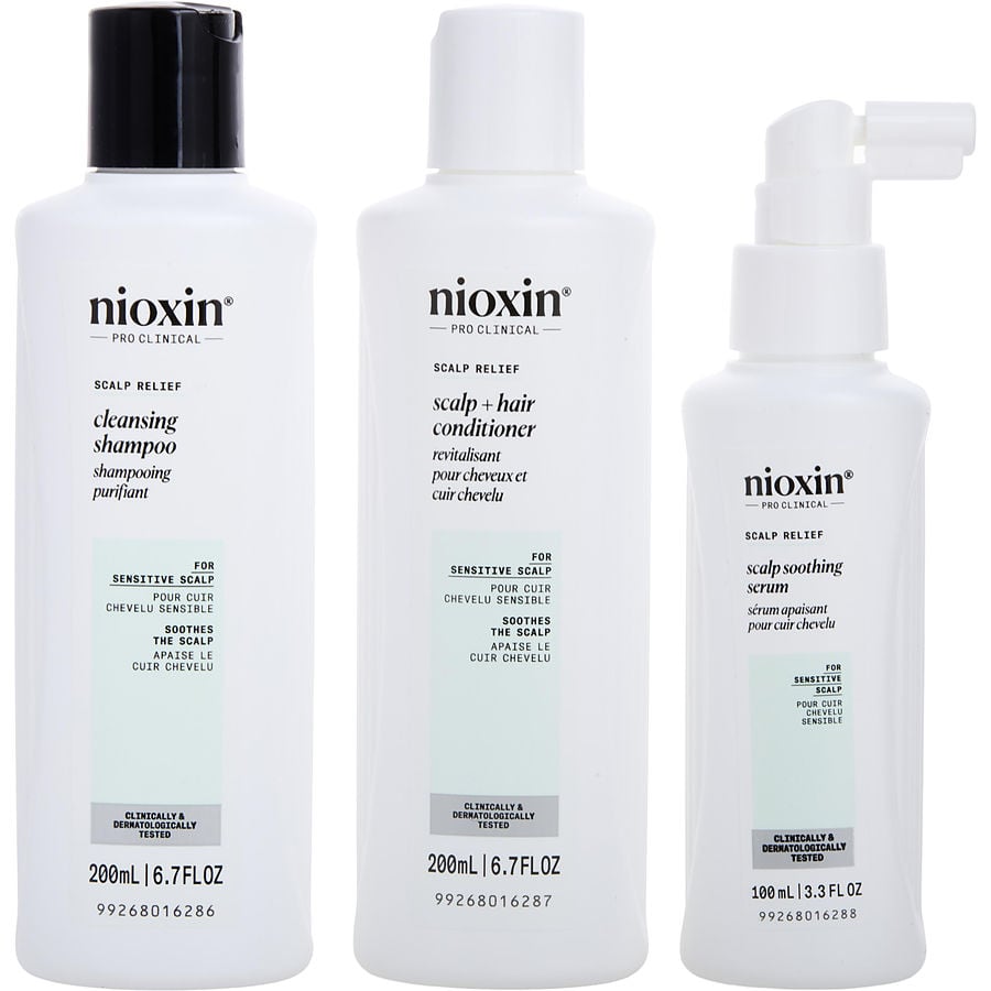 Scalp Relief 3 Piece Set (cleanser 6.7oz, Conditioner 6.7oz, Serum 3.3oz) Nioxin