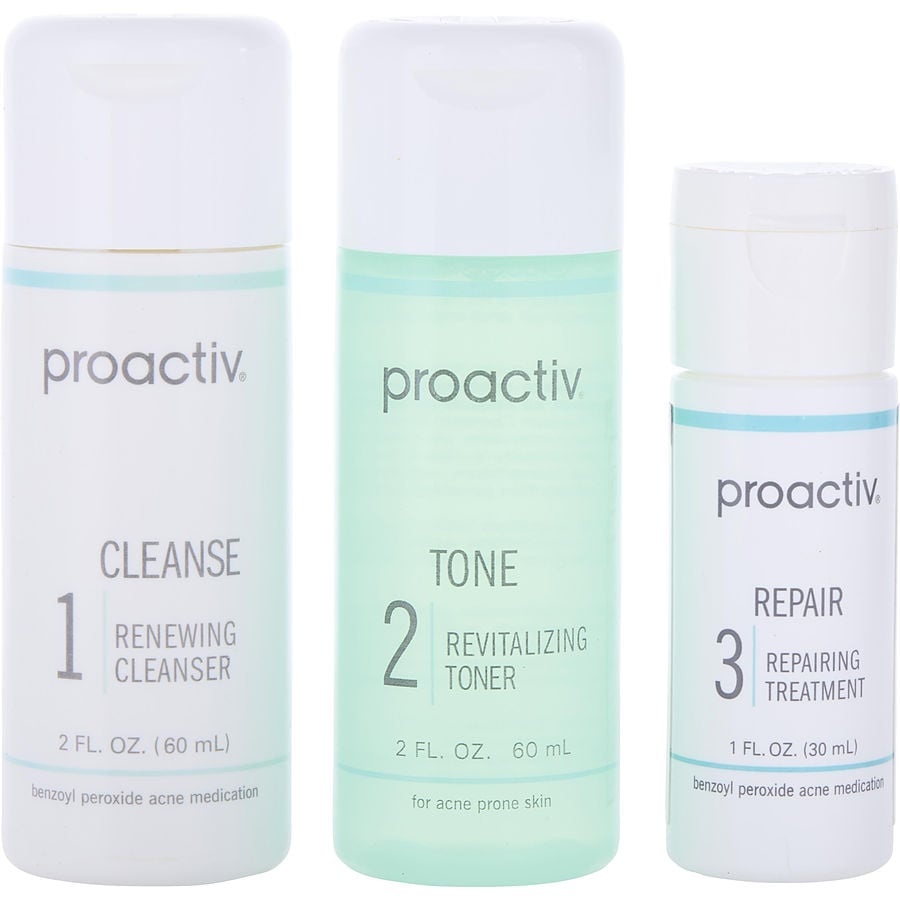 Proactiv 3-Step Acne Treatment System (30 Days) - Renewing Cleanser 60ml + Revitalizing Toner Repairing 30ml --3pcs