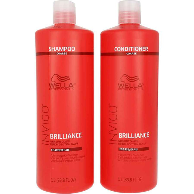 Wella Invigo Brilliance For Coarse Hair Shampoo & Conditioner 1000 ml Duo