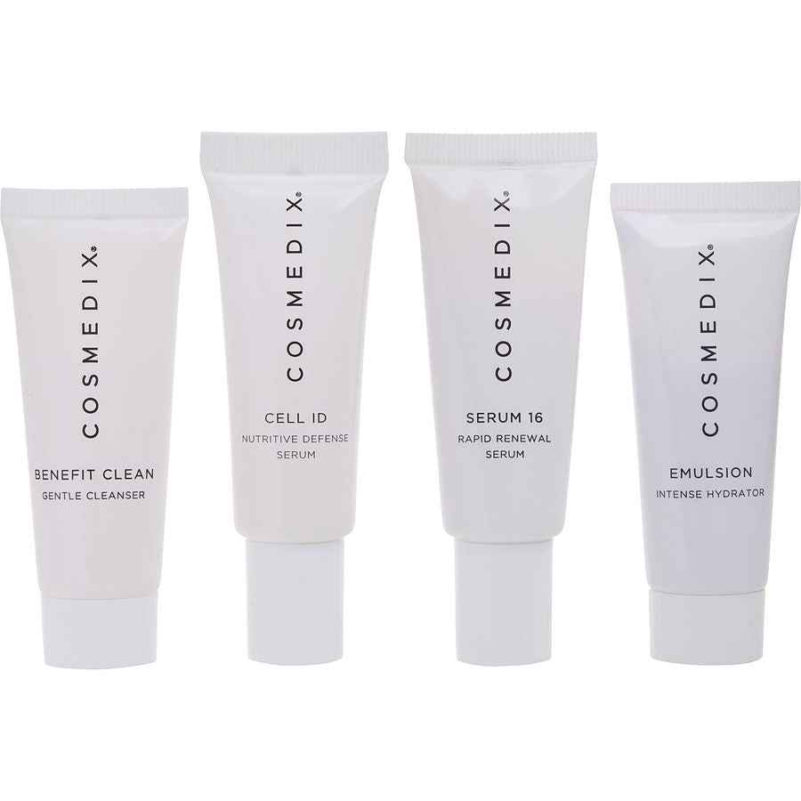 Cosmedix Age-Defying Skin 4-Piece Essentials Kit: Benefit Clean + Cell Id Serum 16 Emulsion --4x15ml/0.5oz