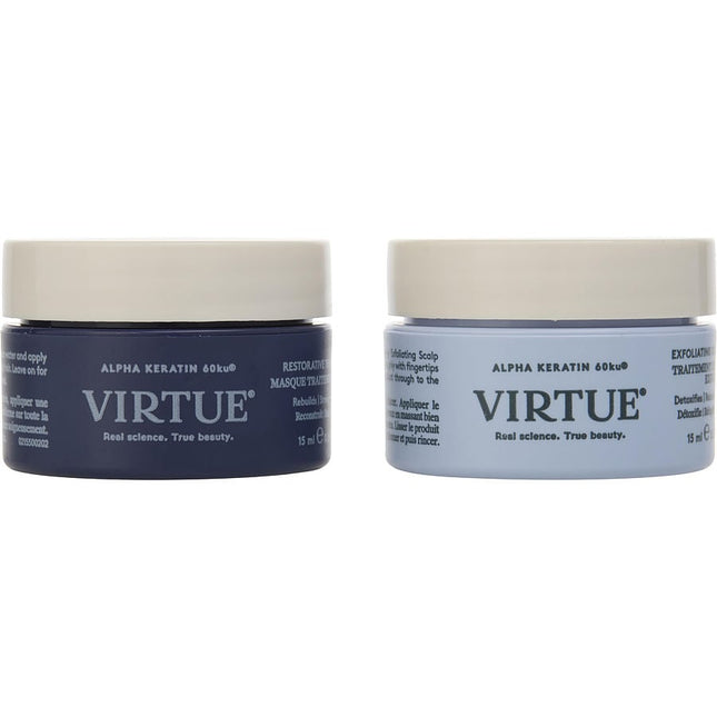 Hair & Scalp Reset Duo- Exfoliating Treatment 0.5 Oz & Treatment Mask 0.5 Oz Virtue