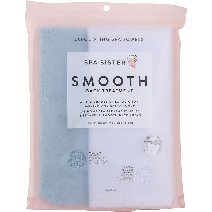 Spa Accessories Spa Sister Twin Exfoliating Spa Towels (Blue & White)