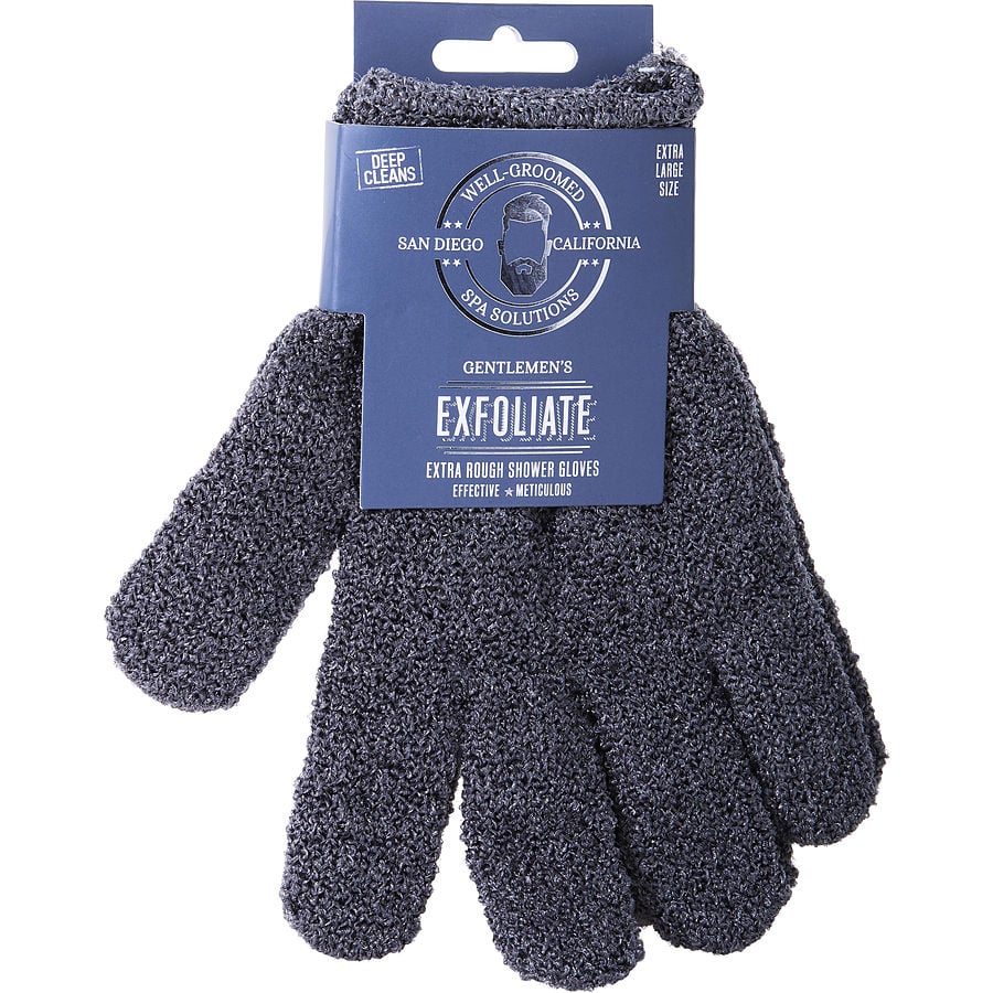Spa Accessories Gentlemans Exfoliate Extra Rough Shower Gloves (Xl Size) - Charcoal
