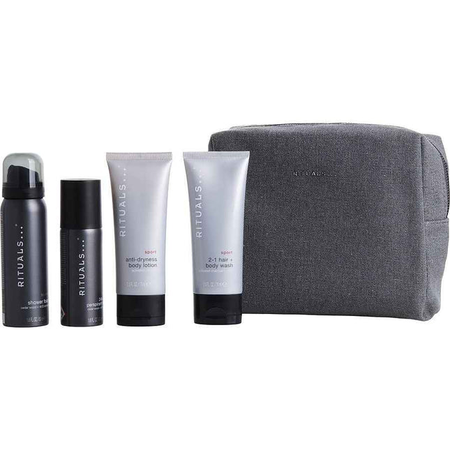 Rituals The Ritual Of Samurai Set: Sport Shower Gel 50ml + Anti-Perspirant Spray 50 ml 2 & 1 Shampoo And Body Wash 68 Lotion 75
