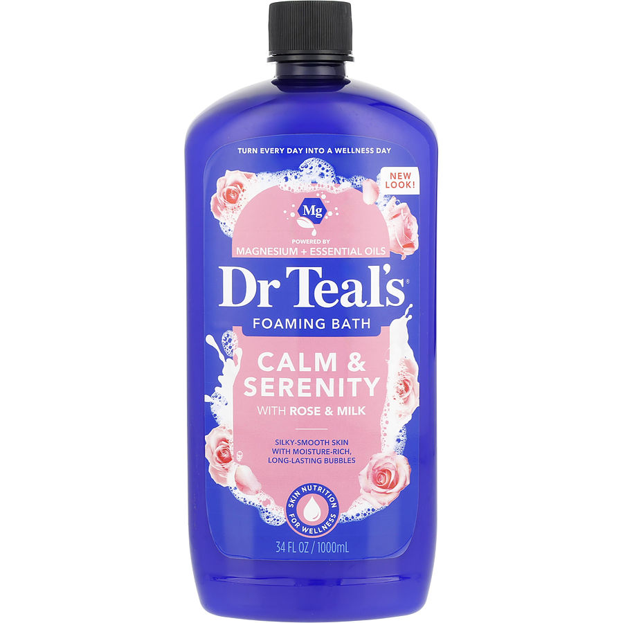 Dr. Teal's Foaming Bath With Pure Epsom Salt Milk And Rose 1000ml/34oz