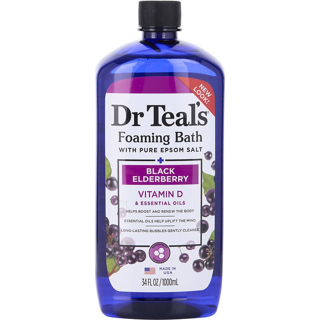 Foaming Bath With Pure Epsom Salt Elderberry --1000ml/34oz Dr. Teal's