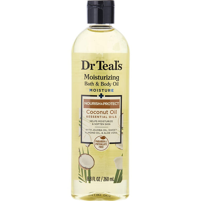Dr. Teal's Moisturizing Bath & Body Oil - Moisture+ Nourishing Coconut Essential Oils 260ml/8.8oz