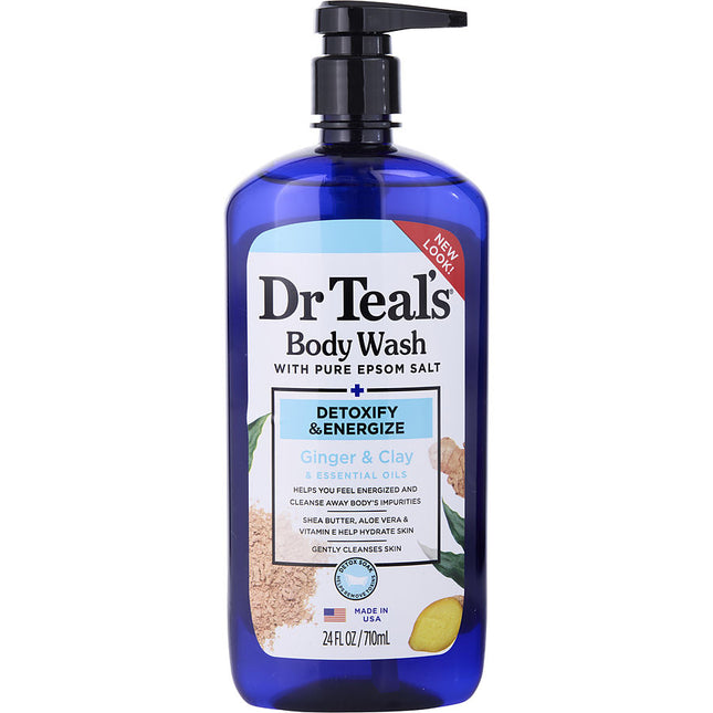 Body Wash With Pure Epsom Salt - Detoxify & Energize With Ginger & Clay --710ml/24oz Dr. Teal's