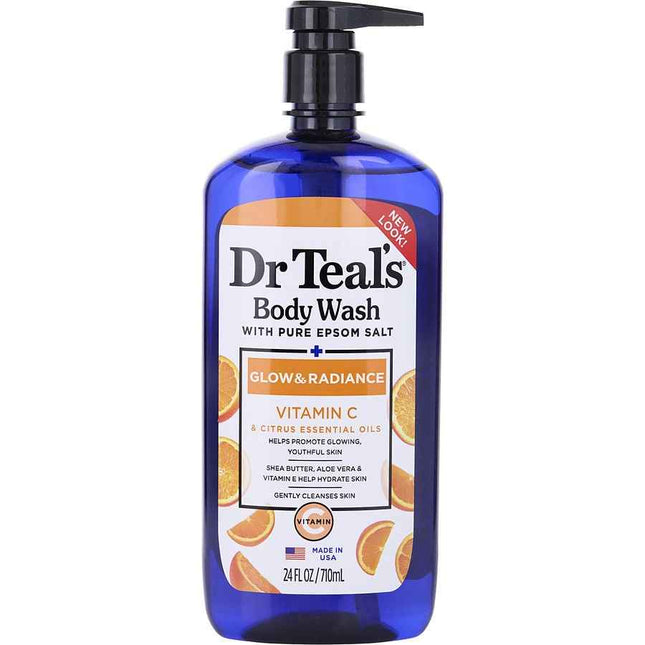 Dr. Teal's Body Wash With Pure Epsom Salt - Glow & Radiance Vitamin C Citrus Essential Oils 710ml/24oz