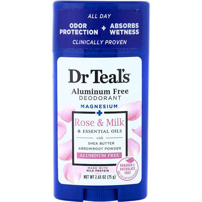 Dr. Teal's Aluminum Free Deodorant - Magnesium+ Rose Milk & Essential Oils 75g/2.65oz