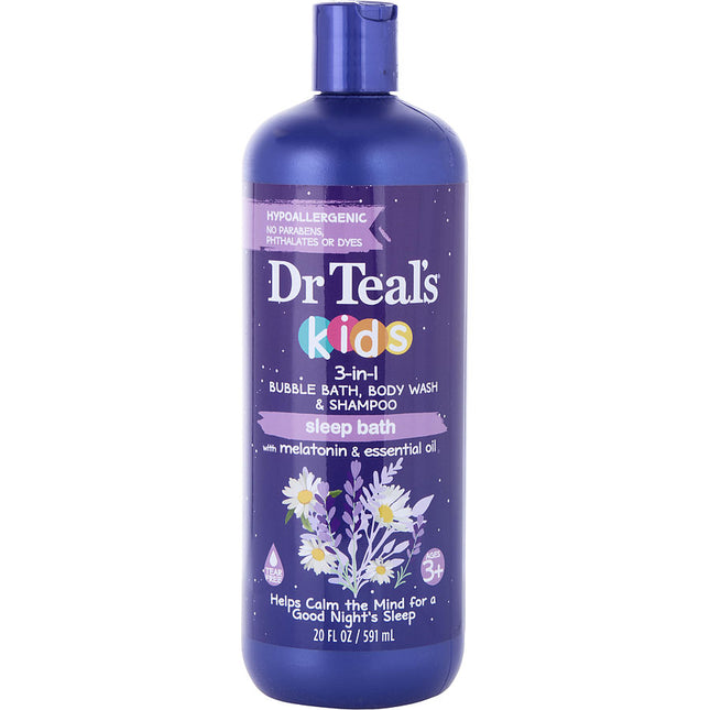 Dr. Teal's Kids 3-In-1 Bubble Bath, Body Wash & Shampoo Sleep Bath With Melatonin Essential Oils 591ml/20oz
