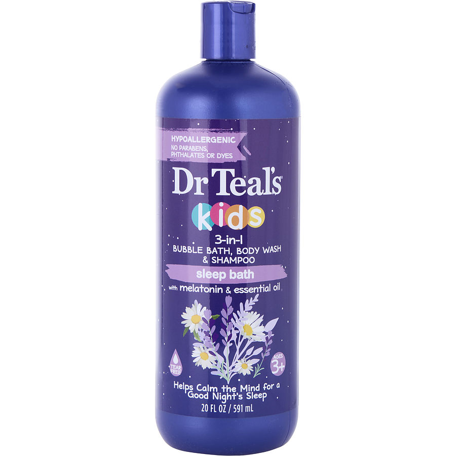 Dr. Teal's Kids 3-In-1 Bubble Bath, Body Wash & Shampoo Sleep Bath With Melatonin Essential Oils 591ml/20oz