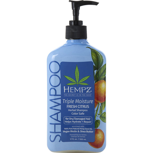 Hempz Triple Moisture Moisture-Rich Daily Herbal Replenshing Shampoo 17 oz