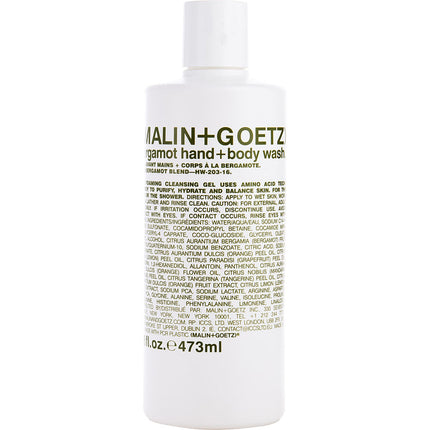 Malin+goetz Bergamot By Malin + Goetz Hand & Body Wash 16 Oz