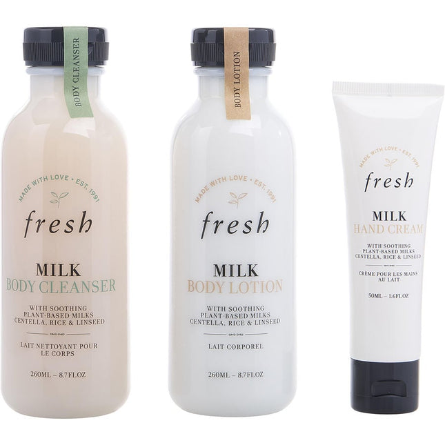 Head To Toe Nourishing Trio Set: Milk Body Cleanser 260ml/8.7oz + Milk Body Lotion 260ml/8.7oz + Milk Hand Cream 50ml/1.7oz --3pcs Fresh