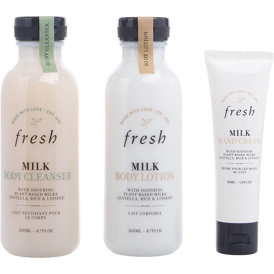 Head To Toe Nourishing Trio Set: Milk Body Cleanser 260ml/8.7oz + Milk Body Lotion 260ml/8.7oz + Milk Hand Cream 50ml/1.7oz --3pcs Fresh