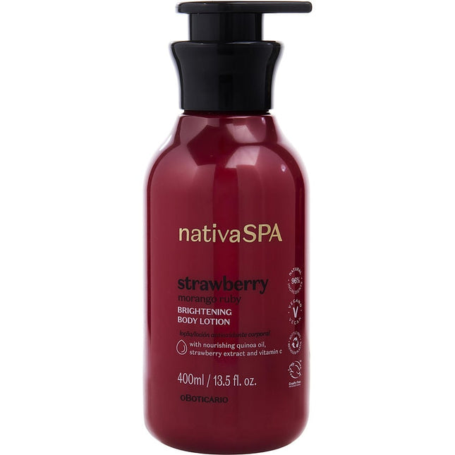 Strawberry Brightening Body Lotion --400ml/13.5oz Nativa Spa