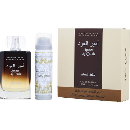 Lattafa Ameer Al Oudh By Lattafa Eau De Parfum Spray 3.4 Oz & Deodorant 1.6 Oz