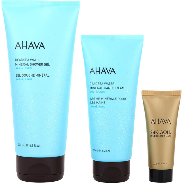 Ahava Love Yourself Like I You For Her: 24k Gold Mud Mineral Mask 15ml + Shower Gel Sea-Kissed 200ml Hand Cream 100ml --3pcs