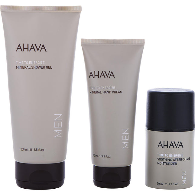 Love Yourself Like I Love You For Him: Time To Energize Shower Gel 200ml  + Mineral Hand Cream 100ml + Soothing After-shave Moisturizer 50ml --3pcs Ahava
