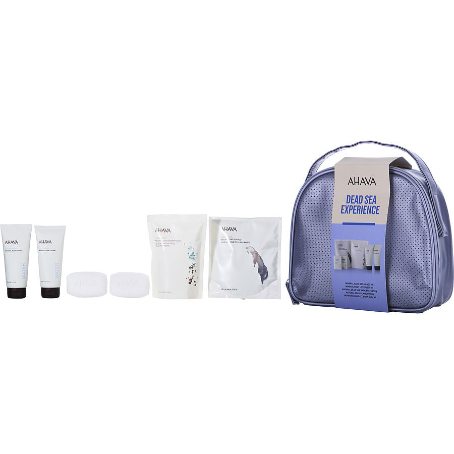Ahava Dead Sea Experience Set: Mineral Body Lotion 100ml + Hand Cream Bath Salt 250g Mud 400g Soap 2x100g --6pcs